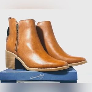 Universal Thread Women's Bristol Ankle Boots Memory Foam, Cognac - Size 8